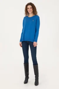 US Polo Assn. Women Blue Basic Sweater - Image 4