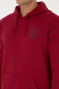 US Polo Assn. Men Regular Fit Hooded Dark Raspberry Sweatshirt - Image 7