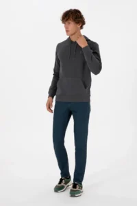 US Polo Assn. Men Regular Fit Hooded Gray Basic Sweatshirt - Image 4