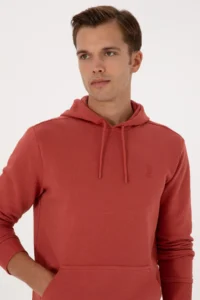 US Polo Assn. Men Regular Fit Hooded Dusty ROSE Basic Sweatshirt - Image 2
