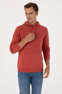 US Polo Assn. Men Regular Fit Hooded Dusty ROSE Basic Sweatshirt - Image 3