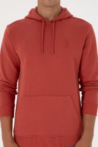 US Polo Assn. Men Regular Fit Hooded Dusty ROSE Basic Sweatshirt - Image 6