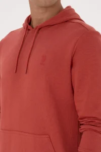 US Polo Assn. Men Regular Fit Hooded Dusty ROSE Basic Sweatshirt - Image 7