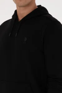 US Polo Assn. Men Regular Fit Hooded Black Basic Sweatshirt - Image 7