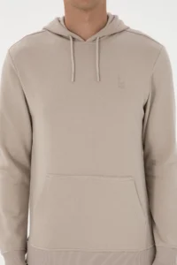 US Polo Assn. Men Regular Fit Hooded Stone Basic Sweatshirt - Image 6