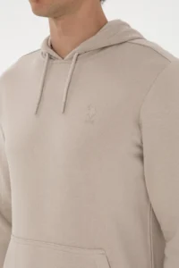 US Polo Assn. Men Regular Fit Hooded Stone Basic Sweatshirt - Image 7