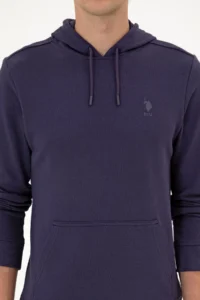 US Polo Assn. Men Regular Fit Hooded Plum Basic Sweatshirt - Image 6