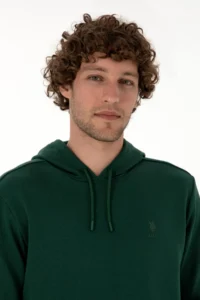 US Polo Assn. Men Regular Fit Hooded dark Green Basic Sweatshirt - Image 2