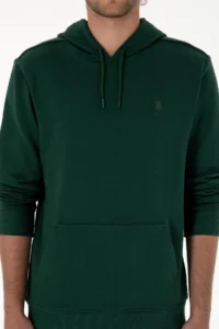 US Polo Assn. Men Regular Fit Hooded dark Green Basic Sweatshirt - Image 6