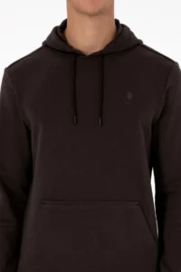 US Polo Assn. Men Regular Fit Hooded Dark Brown Basic Sweatshirt - Image 6