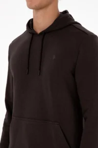 US Polo Assn. Men Regular Fit Hooded Dark Brown Basic Sweatshirt - Image 7