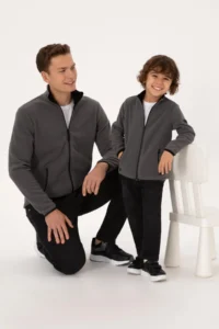 US Polo Assn. Men Regular Fit Gray Fleece Knitting Cardigan
