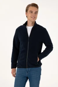 US Polo Assn. Men Regular Fit Navy Blue Fleece Knitting Cardigan