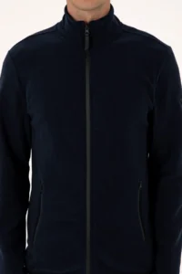 US Polo Assn. Men Regular Fit Navy Blue Fleece Knitting Cardigan - Image 6