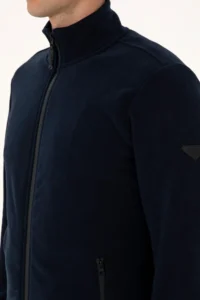 US Polo Assn. Men Regular Fit Navy Blue Fleece Knitting Cardigan - Image 7