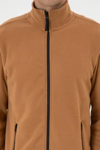 US Polo Assn. Men Regular Fit Camel Fleece Knitting Cardigan - Image 6