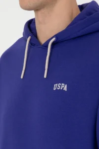 US Polo Assn. Men Purple Oversized Fit Hooded Fleece Basic Sweatshirt - Image 7