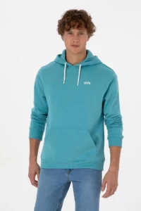 US Polo Assn. Men Oversized Fit Hooded Fleece MINT Basic Sweatshirt