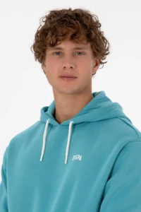 US Polo Assn. Men Oversized Fit Hooded Fleece MINT Basic Sweatshirt - Image 2