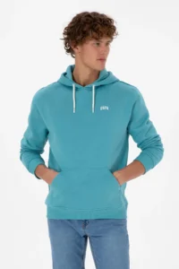 US Polo Assn. Men Oversized Fit Hooded Fleece MINT Basic Sweatshirt - Image 3