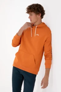 US Polo Assn. Men Oversized Fit Hooded Fleece Copper Basic Sweatshirt - Image 3