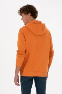 US Polo Assn. Men Oversized Fit Hooded Fleece Copper Basic Sweatshirt - Image 5