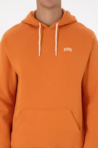 US Polo Assn. Men Oversized Fit Hooded Fleece Copper Basic Sweatshirt - Image 6
