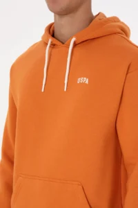 US Polo Assn. Men Oversized Fit Hooded Fleece Copper Basic Sweatshirt - Image 7