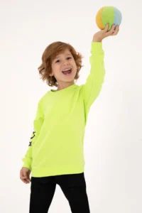 US Polo Shirt Assn. Boys' Green Basic Crew Neck Sweatshirt