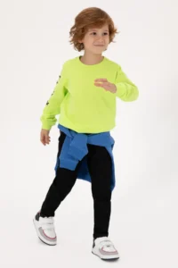 US Polo Shirt Assn. Boys' Green Basic Crew Neck Sweatshirt - Image 2
