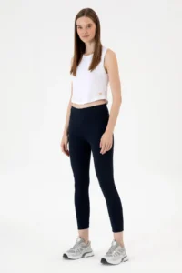 US Polo Assn. Women Navy Blue High Waist Shaping Daily Leggings - Image 3