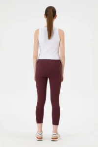 US Polo Assn. Women Burgundy High Waist Shaping Daily Leggings - Image 4