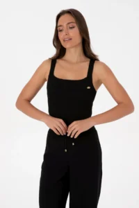 US Polo Assn. Women Black Square Neck Sweater - Image 3