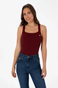 US Polo Assn. Women Burgundy Square Neck Sweater