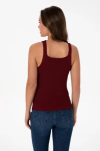 US Polo Assn. Women Burgundy Square Neck Sweater - Image 5