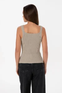 US Polo Assn. Women Light Khaki Square Neck Sweater - Image 5