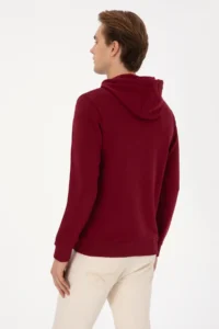 US Polo Assn. Men Regular Fit Hooded Burgundy Sweatshirt - Image 5