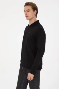 US Polo Shirt Assn. Men comfort Fit Half Zippered Black Sweatshirt - Image 3
