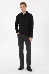 US Polo Shirt Assn. Men comfort Fit Half Zippered Black Sweatshirt - Image 4