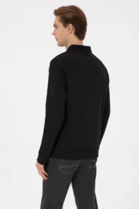 US Polo Shirt Assn. Men comfort Fit Half Zippered Black Sweatshirt - Image 5