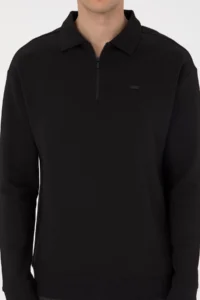 US Polo Shirt Assn. Men comfort Fit Half Zippered Black Sweatshirt - Image 6