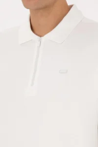US Polo Assn. Men comfort Fit Half Zippered WHITE Sweatshirt - Image 7