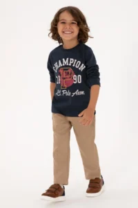 US Polo Shirt Assn. Boys' Light Navy Crew Neck single jersey Sweatshirt - Image 2