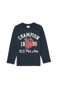 US Polo Shirt Assn. Boys' Light Navy Crew Neck single jersey Sweatshirt - Image 3