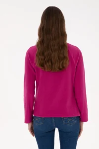 US Polo Shirt Assn. Women Fuchsia Zippered Dog collar Fleece Sweatshirt - Image 5