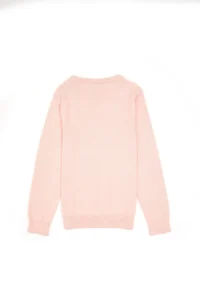 US Polo Assn. Girls' Powder Pink Crew Neck Basic Sweater - Image 4