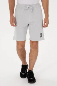 US Polo Assn. Men Gray Melange Knitting Shorts - Image 2