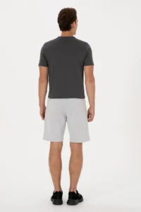 US Polo Assn. Men Gray Melange Knitting Shorts - Image 4