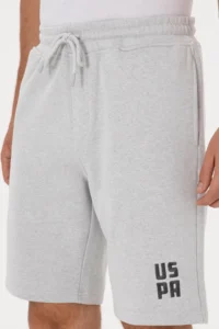 US Polo Assn. Men Gray Melange Knitting Shorts - Image 5