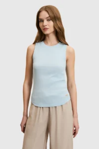 US Polo Shirt Assn. Women Light Blue Basic T-Shirt